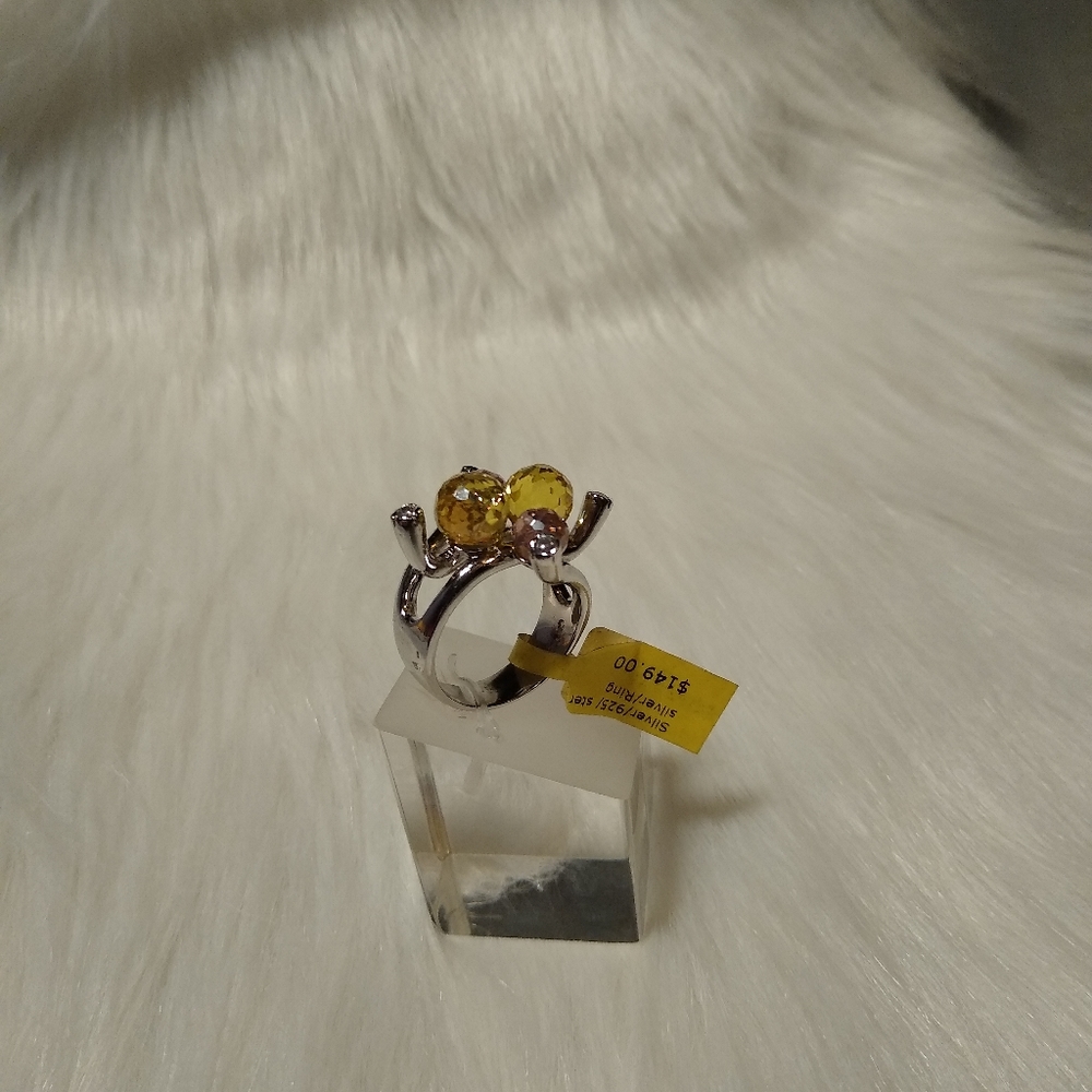 Unique Sphere Gemstone Ring, S 7.5 - image 8